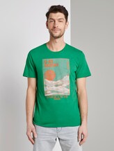 T-Shirt mit Wüsten-Print - Männer - jolly green white melange T-Shirt mit Wüsten-Print - Männer - jolly green white melange - 1 - TOM TAILOR
