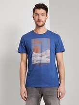 T-Shirt mit Wüsten-Print - Männer - royal blue white melange T-Shirt mit Wüsten-Print - Männer - royal blue white melange - 1 - TOM TAILOR