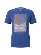 TOM TAILOR Herren T-Shirt mit Wüsten-Print, blau, Gr.XL