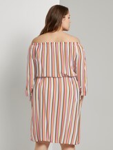 Schulterfreies Midi-Kleid mit verstellbarem Bund - Frauen - mutlicolor stripe Schulterfreies Midi-Kleid mit verstellbarem Bund - Frauen - mutlicolor stripe - 2 - My True Me