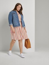 Schulterfreies Midi-Kleid mit verstellbarem Bund - Frauen - mutlicolor stripe Schulterfreies Midi-Kleid mit verstellbarem Bund - Frauen - mutlicolor stripe - 3 - My True Me