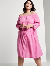 Schulterfreies Midi-Kleid mit verstellbarem Bund - Frauen - dusty orchid Schulterfreies Midi-Kleid mit verstellbarem Bund - Frauen - dusty orchid - 5 - My True Me