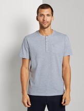 Gestreiftes T-Shirt mit Henley-Ausschnitt - Männer - stripe white Gestreiftes T-Shirt mit Henley-Ausschnitt - Männer - stripe white - 1 - TOM TAILOR