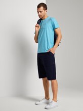 Gestreiftes T-Shirt mit Henley-Ausschnitt - Männer - teal fine stripe Gestreiftes T-Shirt mit Henley-Ausschnitt - Männer - teal fine stripe - 3 - TOM TAILOR