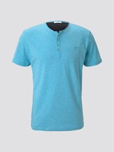 Gestreiftes T-Shirt mit Henley-Ausschnitt - Männer - teal fine stripe Gestreiftes T-Shirt mit Henley-Ausschnitt - Männer - teal fine stripe - 7 - TOM TAILOR