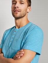 Gestreiftes T-Shirt mit Henley-Ausschnitt - Männer - teal fine stripe Gestreiftes T-Shirt mit Henley-Ausschnitt - Männer - teal fine stripe - 9 - TOM TAILOR