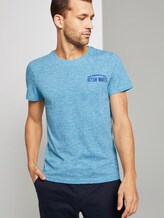 Patterned T-shirt - Men - teal coloured melange Patterned T-shirt - Men - teal coloured melange - 5 - TOM TAILOR