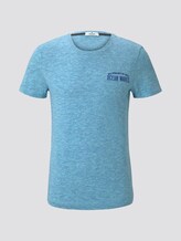 Patterned T-shirt - Men - teal coloured melange Patterned T-shirt - Men - teal coloured melange - 7 - TOM TAILOR