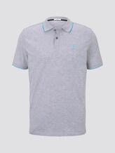 Poloshirt mit Kontraststreifen - Männer - Light Stone Grey Melange Poloshirt mit Kontraststreifen - Männer - Light Stone Grey Melange - 7 - TOM TAILOR