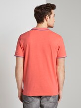Poloshirt mit Kontraststreifen - Männer - neon pink white melange Poloshirt mit Kontraststreifen - Männer - neon pink white melange - 2 - TOM TAILOR