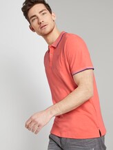 Poloshirt mit Kontraststreifen - Männer - neon pink white melange Poloshirt mit Kontraststreifen - Männer - neon pink white melange - 5 - TOM TAILOR