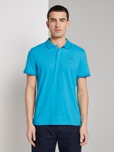 Polo shirt with contrasting stripes - Men - clear blue white melange Polo shirt with contrasting stripes - Men - clear blue white melange - 1 - TOM TAILOR