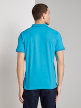 Polo shirt with contrasting stripes - Men - clear blue white melange Polo shirt with contrasting stripes - Men - clear blue white melange - 2 - TOM TAILOR