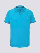 Polo shirt with contrasting stripes - Men - clear blue white melange Polo shirt with contrasting stripes - Men - clear blue white melange - 7 - TOM TAILOR