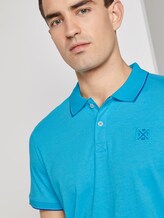 Polo shirt with contrasting stripes - Men - clear blue white melange Polo shirt with contrasting stripes - Men - clear blue white melange - 9 - TOM TAILOR