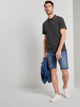 Poloshirt mit Kontraststreifen - Männer - dark grey white melange Poloshirt mit Kontraststreifen - Männer - dark grey white melange - 3 - TOM TAILOR