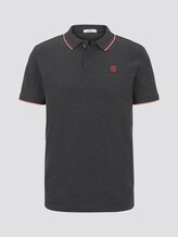 Poloshirt mit Kontraststreifen - Männer - dark grey white melange Poloshirt mit Kontraststreifen - Männer - dark grey white melange - 7 - TOM TAILOR