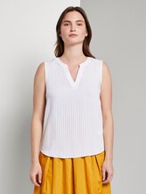 Ärmellose Bluse mit Streifenmuster - Frauen - White Ärmellose Bluse mit Streifenmuster - Frauen - White - 1 - Mine to five