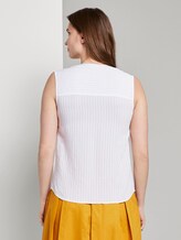 Ärmellose Bluse mit Streifenmuster - Frauen - White Ärmellose Bluse mit Streifenmuster - Frauen - White - 2 - Mine to five