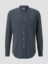 Gestreiftes Hemd mit Stehkragen - Männer - navy white seersucker stripe Gestreiftes Hemd mit Stehkragen - Männer - navy white seersucker stripe - 7 - TOM TAILOR Denim