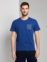 T-Shirt mit Tasche auf der Brust - Männer - Shiny Royal T-Shirt mit Tasche auf der Brust - Männer - Shiny Royal - 1 - TOM TAILOR