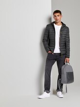 Leichte Steppjacke mit Kapuze - Männer - grey melange structure Leichte Steppjacke mit Kapuze - Männer - grey melange structure - 3 - TOM TAILOR