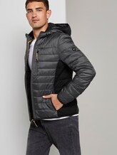 Leichte Steppjacke mit Kapuze - Männer - grey melange structure Leichte Steppjacke mit Kapuze - Männer - grey melange structure - 5 - TOM TAILOR
