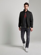 Hybrid quilted jacket with a stand-up collar - Men - Black Hybrid quilted jacket with a stand-up collar - Men - Black - 3 - TOM TAILOR