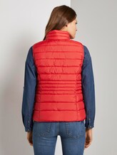 Lightweight quilted vest with a stand-up collar - Women - Strong Red Lightweight quilted vest with a stand-up collar - Women - Strong Red - 2 - TOM TAILOR