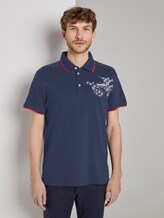 Sportliches Poloshirt mit Fußball-EM-Print - Männer - True Dark Blue Sportliches Poloshirt mit Fußball-EM-Print - Männer - True Dark Blue - 1 - TOM TAILOR