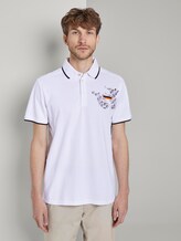 Sportliches Poloshirt mit Fußball-EM-Print - Männer - White Sportliches Poloshirt mit Fußball-EM-Print - Männer - White - 1 - TOM TAILOR