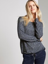 langarm Tshirt - Frauen - navy and white structure langarm Tshirt - Frauen - navy and white structure - 5 - TOM TAILOR