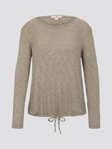 Long-sleeved T-shirt - Women - camel and white structure Long-sleeved T-shirt - Women - camel and white structure - 7 - TOM TAILOR