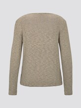 Long-sleeved T-shirt - Women - camel and white structure Long-sleeved T-shirt - Women - camel and white structure - 8 - TOM TAILOR