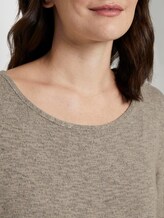 Long-sleeved T-shirt - Women - camel and white structure Long-sleeved T-shirt - Women - camel and white structure - 9 - TOM TAILOR