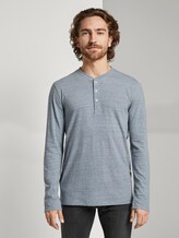 Langarmshirt in Melange-Optik - Männer - blue offwhite injected melange Langarmshirt in Melange-Optik - Männer - blue offwhite injected melange - 1 - TOM TAILOR