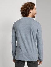 Langarmshirt in Melange-Optik - Männer - blue offwhite injected melange Langarmshirt in Melange-Optik - Männer - blue offwhite injected melange - 2 - TOM TAILOR