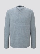 Langarmshirt in Melange-Optik - Männer - blue offwhite injected melange Langarmshirt in Melange-Optik - Männer - blue offwhite injected melange - 7 - TOM TAILOR