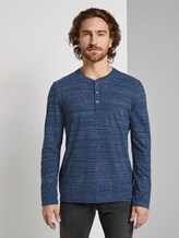 Langarmshirt in Melange-Optik - Männer - blue depths injected melange Langarmshirt in Melange-Optik - Männer - blue depths injected melange - 1 - TOM TAILOR