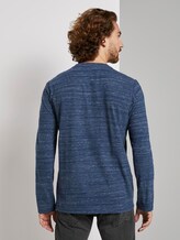 Langarmshirt in Melange-Optik - Männer - blue depths injected melange Langarmshirt in Melange-Optik - Männer - blue depths injected melange - 2 - TOM TAILOR