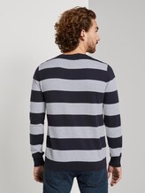 striped jumper - Men - navy block stripe striped jumper - Men - navy block stripe - 2 - TOM TAILOR