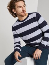 striped jumper - Men - navy block stripe striped jumper - Men - navy block stripe - 5 - TOM TAILOR