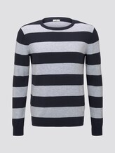 striped jumper - Men - navy block stripe striped jumper - Men - navy block stripe - 7 - TOM TAILOR