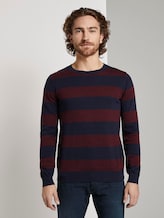 gestreifter Pullover - Männer - purple block stripe gestreifter Pullover - Männer - purple block stripe - 1 - TOM TAILOR