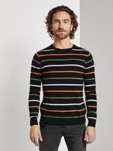 gestreifter Pullover - Männer - black multicolor stripe gestreifter Pullover - Männer - black multicolor stripe - 1 - TOM TAILOR