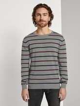 gestreepte trui - Mannen - grey mulitcolor stripe gestreepte trui - Mannen - grey mulitcolor stripe - 1 - TOM TAILOR