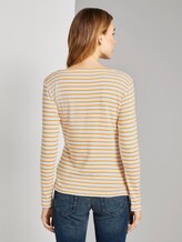 gestreiftes Langarmshirt - Frauen - offwhite yellow stripe gestreiftes Langarmshirt - Frauen - offwhite yellow stripe - 2 - TOM TAILOR