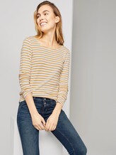 gestreiftes Langarmshirt - Frauen - offwhite yellow stripe gestreiftes Langarmshirt - Frauen - offwhite yellow stripe - 5 - TOM TAILOR