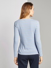 gestreiftes Langarmshirt - Frauen - offwhite mid blue stripe gestreiftes Langarmshirt - Frauen - offwhite mid blue stripe - 2 - TOM TAILOR