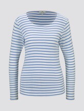 gestreiftes Langarmshirt - Frauen - offwhite mid blue stripe gestreiftes Langarmshirt - Frauen - offwhite mid blue stripe - 7 - TOM TAILOR
